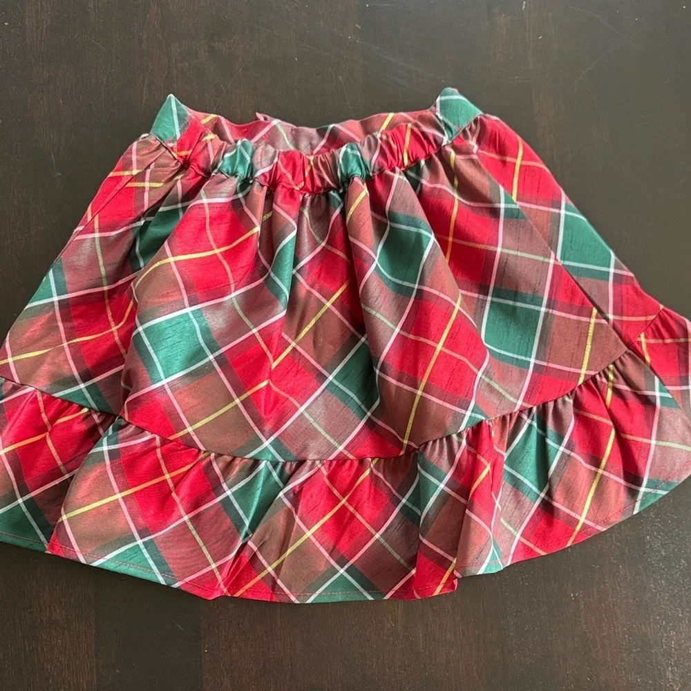 Gymboree Festive Plaid Skirt with Bow
